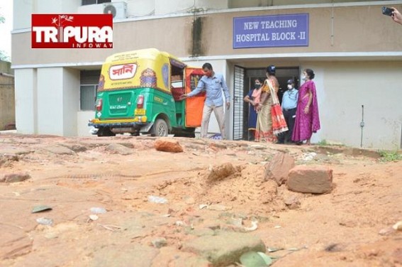 Under Biplab Deb's HIRA regime, Main Referral Hospital GB's Emergency Entrance Route left in Broken Condition for 1-Year : Hospital Suffers due to Various Infrastructure Crisis 